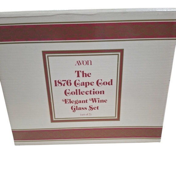Vtg Avon 1876 Cape Cod Collection Ruby Red Elegant Wine Glass Set Of 2 - Picture 5 of 8
